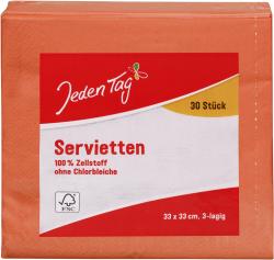 Jeden Tag Servietten 33x33cm mandarine